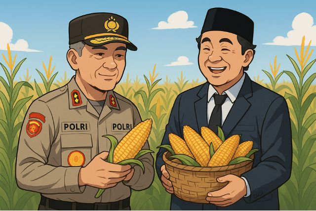 manusiasenayan.id - Kapolri Panen Jagung