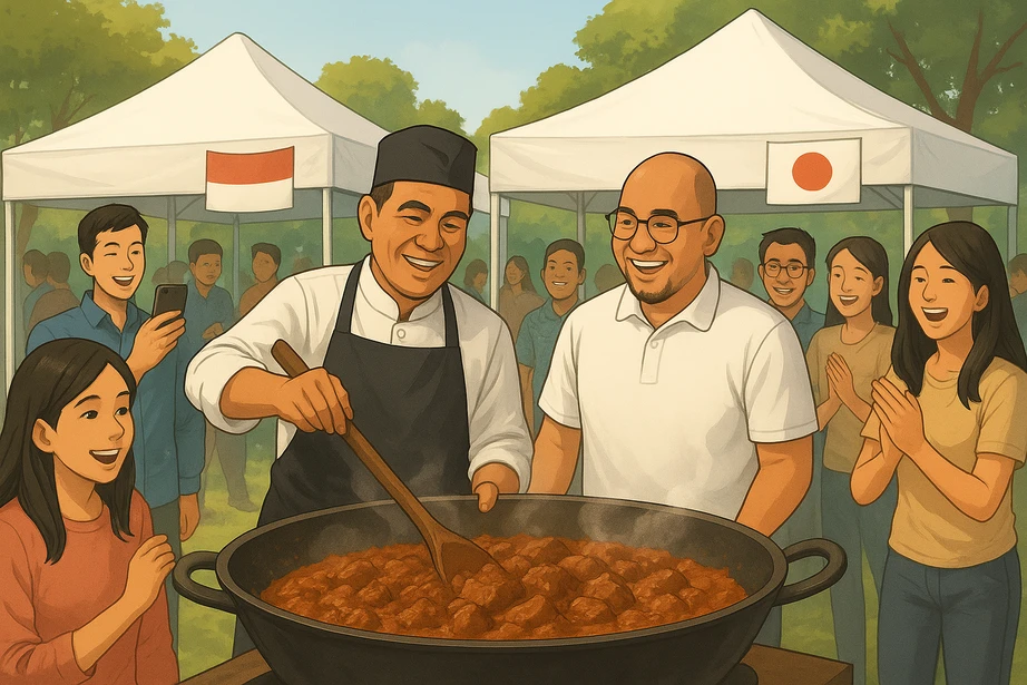 manusia senayan - Ahmad Muzani ngaduk rendang