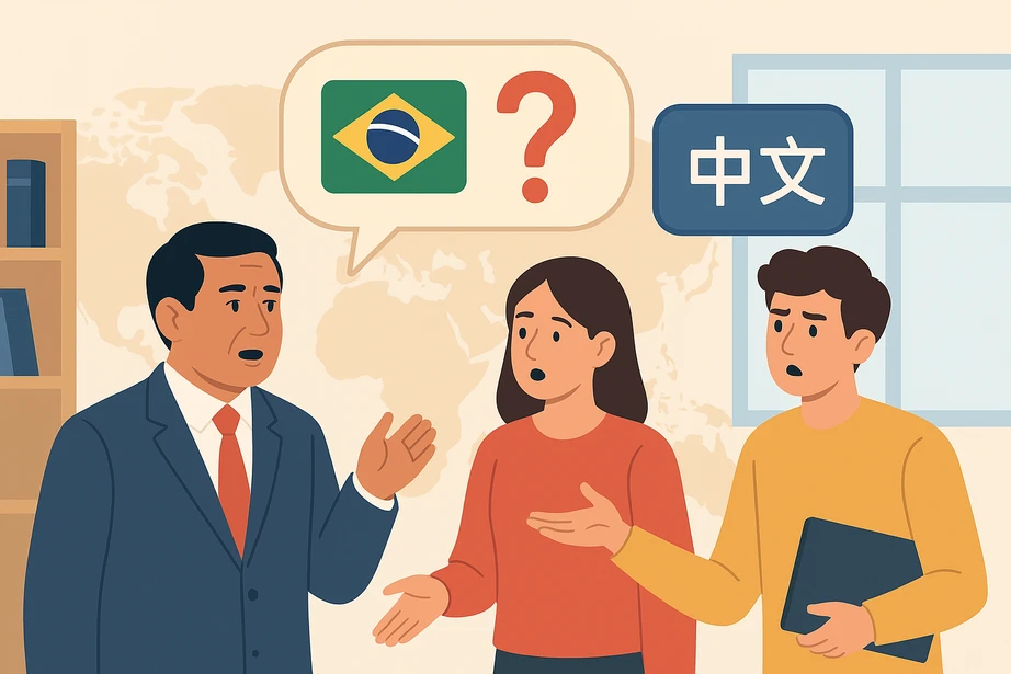 manusia senayan - Bahasa Portugis di Sekolah